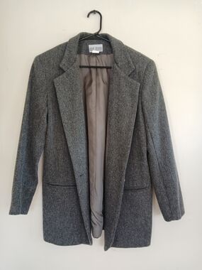 Women's Kelly Stevens Gray Wool Blend Blazer Coat
